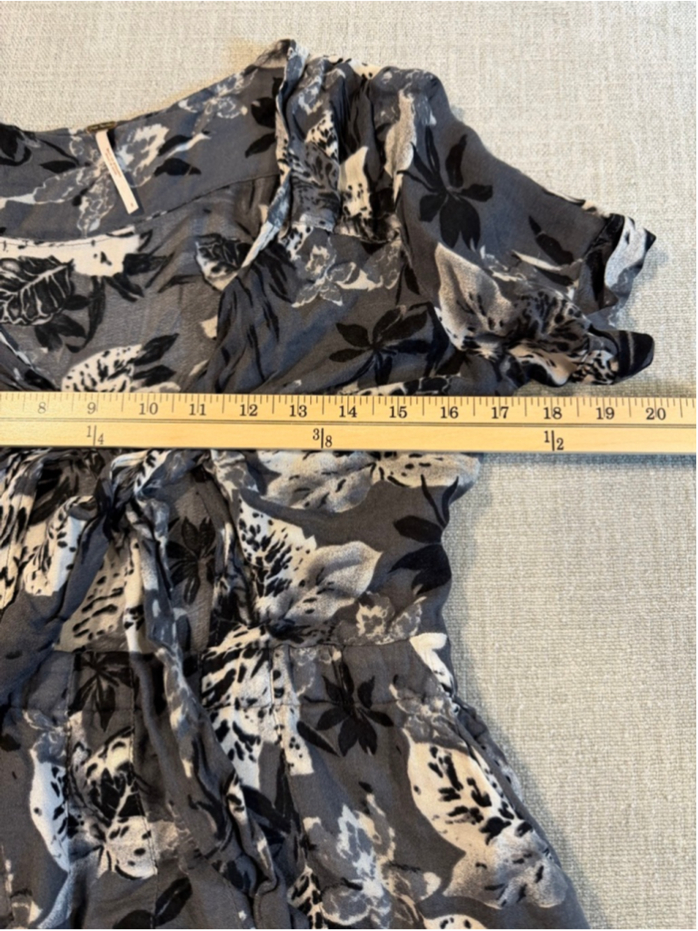 Free People Part Time Lover Gray Floral Cut Out Dress Womens 8 - Picture 10 of 12